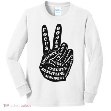 Peace Sign Inspirational Quote Kids Long Sleeve Shirt