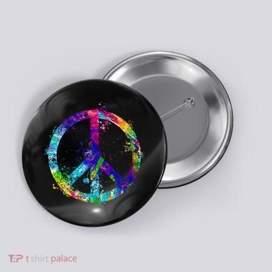 Peace Sign Paint Splatter Button