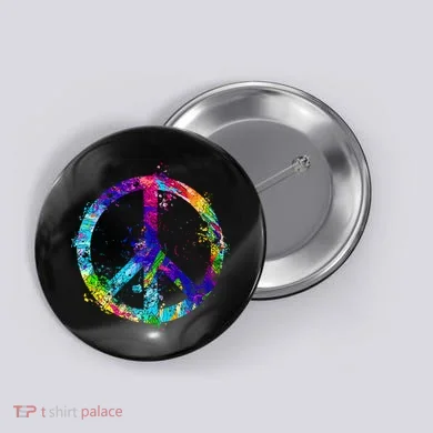 Peace Sign Paint Splatter Button