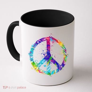 Peace Sign Paint Splatter Coffee Mug
