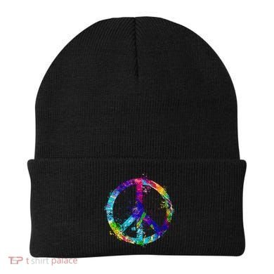 Peace Sign Paint Splatter Beanie