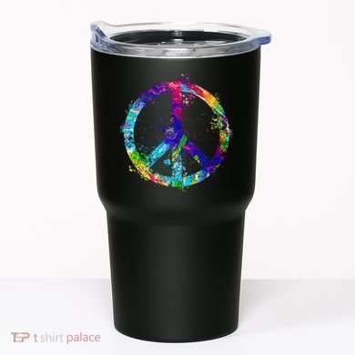 Peace Sign Paint Splatter Tumbler