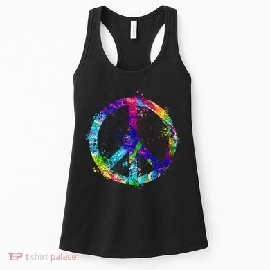 Peace Sign Paint Splatter Women's Tank Top