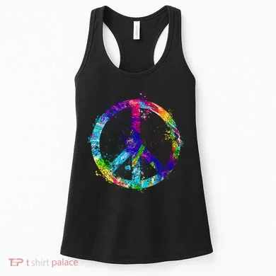 Peace Sign Paint Splatter Women's Tank Top