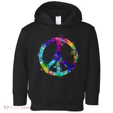 Peace Sign Paint Splatter Toddler Hoodie