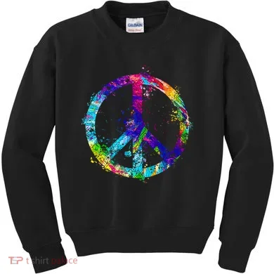 Peace Sign Paint Splatter Kids Sweatshirt