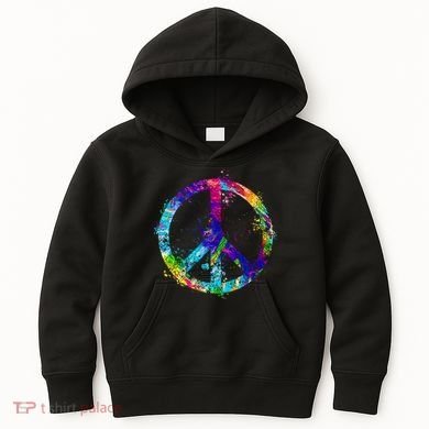 Peace Sign Paint Splatter Kids Hoodie