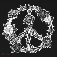 Peace Symbol Roses And Thorns Coaster thumb 2