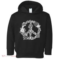 Peace Symbol Roses And Thorns Toddler Hoodie thumb 0
