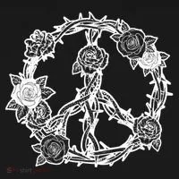 Peace Symbol Roses And Thorns Toddler Hoodie thumb 2