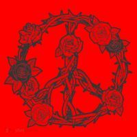 Peace Symbol Roses And Thorns Santa Hat thumb 1