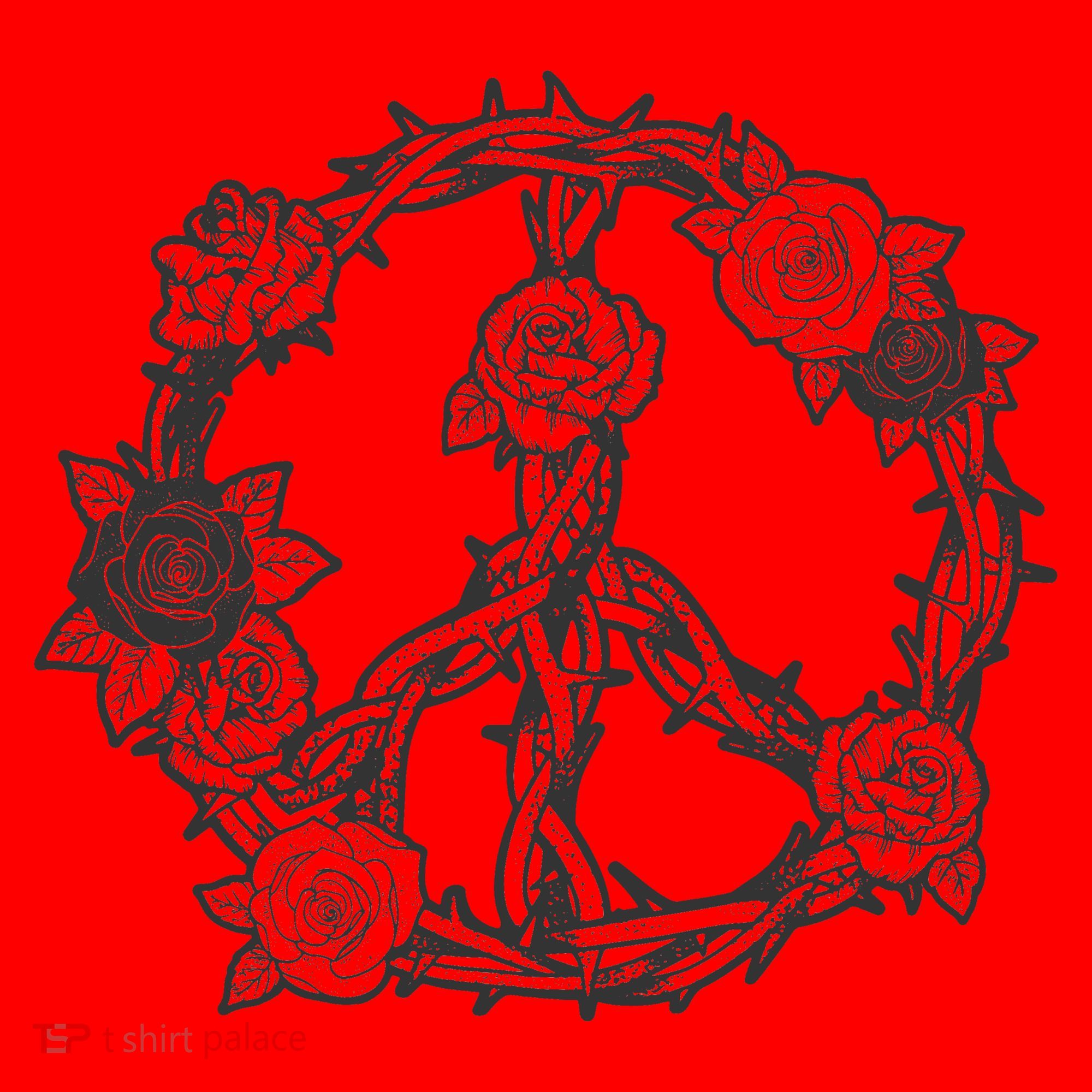 Peace Symbol Roses And Thorns Santa Hat