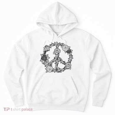 Peace Symbol Roses And Thorns Hoodie