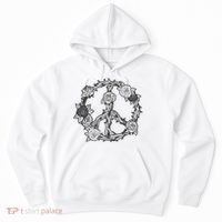 Peace Symbol Roses And Thorns Hoodie thumb 0