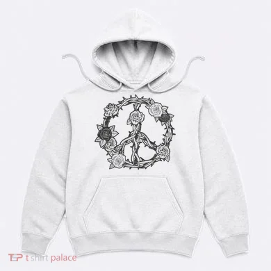 Peace Symbol Roses And Thorns Hoodie
