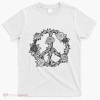 Peace Symbol Roses And Thorns T-Shirt thumb 0