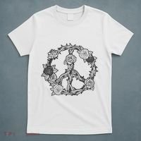 Peace Symbol Roses And Thorns T-Shirt thumb 5
