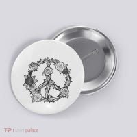 Peace Symbol Roses And Thorns Button thumb 0