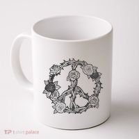 Peace Symbol Roses And Thorns Coffee Mug thumb 0