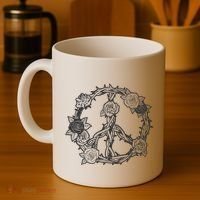 Peace Symbol Roses And Thorns Coffee Mug thumb 4