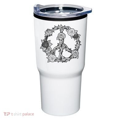 Peace Symbol Roses And Thorns Tumbler