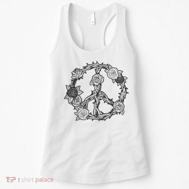 Peace Symbol Roses And Thorns Women's Tank Top