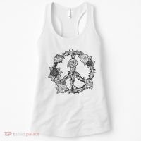 Peace Symbol Roses And Thorns Women's Tank Top thumb 0