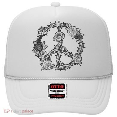 Peace Symbol Roses And Thorns Hat
