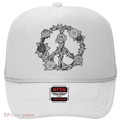 Peace Symbol Roses And Thorns Hat