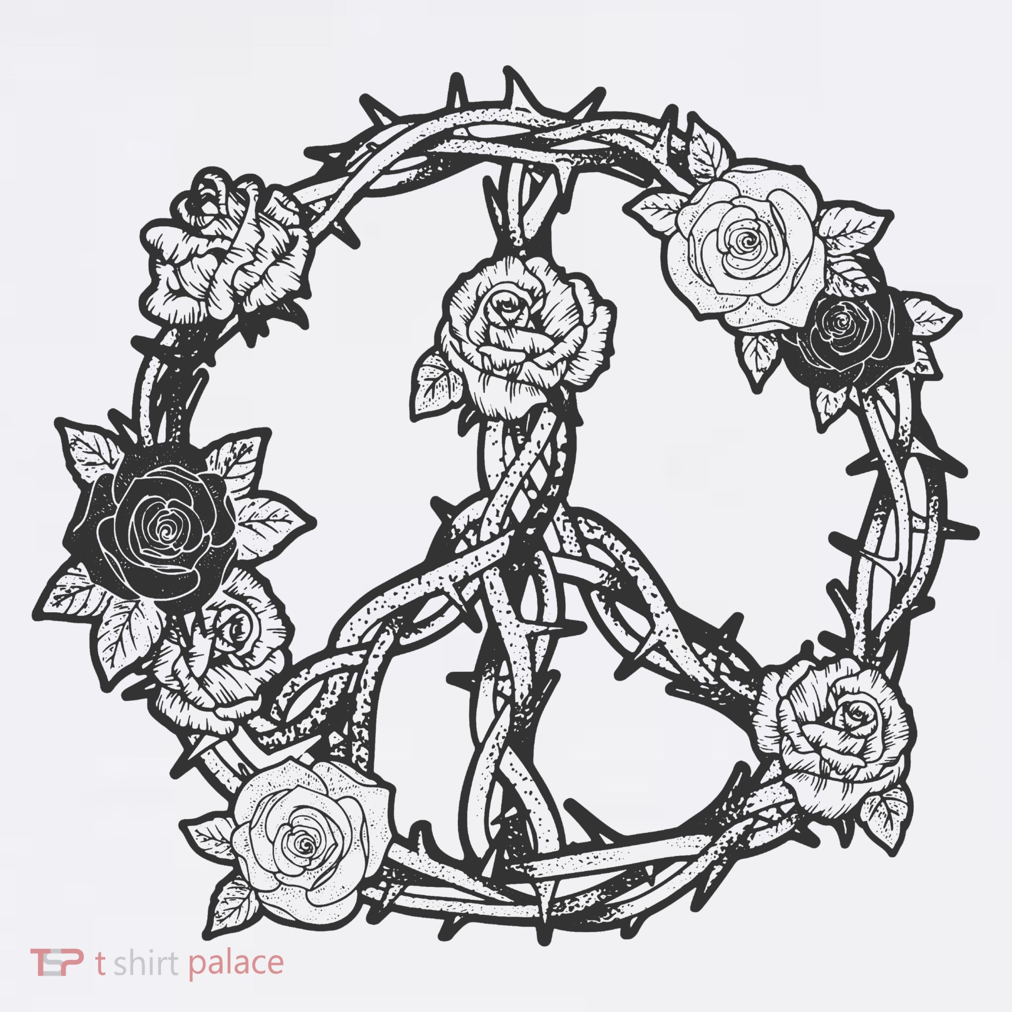 Peace Symbol Roses And Thorns Hat