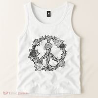 Peace Symbol Roses And Thorns Tank Top thumb 2