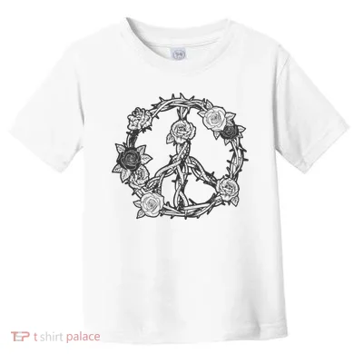Peace Symbol Roses And Thorns Toddler T-Shirt