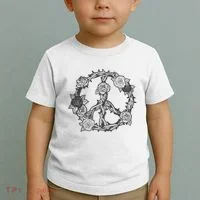 Peace Symbol Roses And Thorns Toddler T-Shirt thumb 2