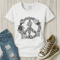 Peace Symbol Roses And Thorns Women's T-Shirt thumb 3