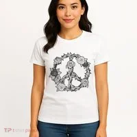 Peace Symbol Roses And Thorns Women's T-Shirt thumb 4