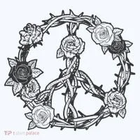 Peace Symbol Roses And Thorns Women's T-Shirt thumb 6