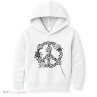 Peace Symbol Roses And Thorns Kids Hoodie thumb 0