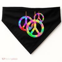 Peace Symbols Psychedelic Necklace USA-Made Doggie Bandana thumb 0