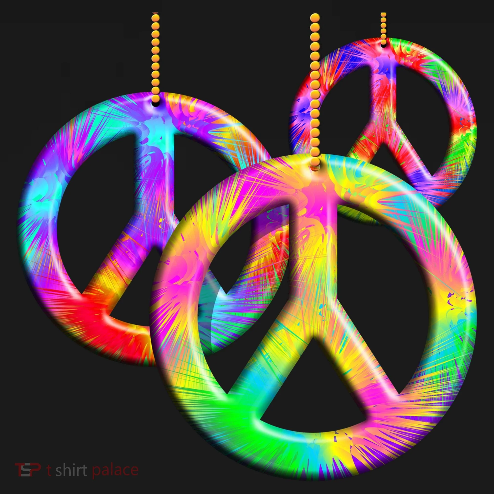 Peace Symbols Psychedelic Necklace Long Sleeve Shirt