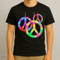 Peace Symbols Psychedelic Necklace T-Shirt thumb 3