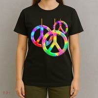 Peace Symbols Psychedelic Necklace T-Shirt thumb 4