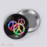Peace Symbols Psychedelic Necklace Button thumb 0
