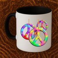 Peace Symbols Psychedelic Necklace Coffee Mug thumb 2