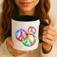 Peace Symbols Psychedelic Necklace Coffee Mug thumb 3
