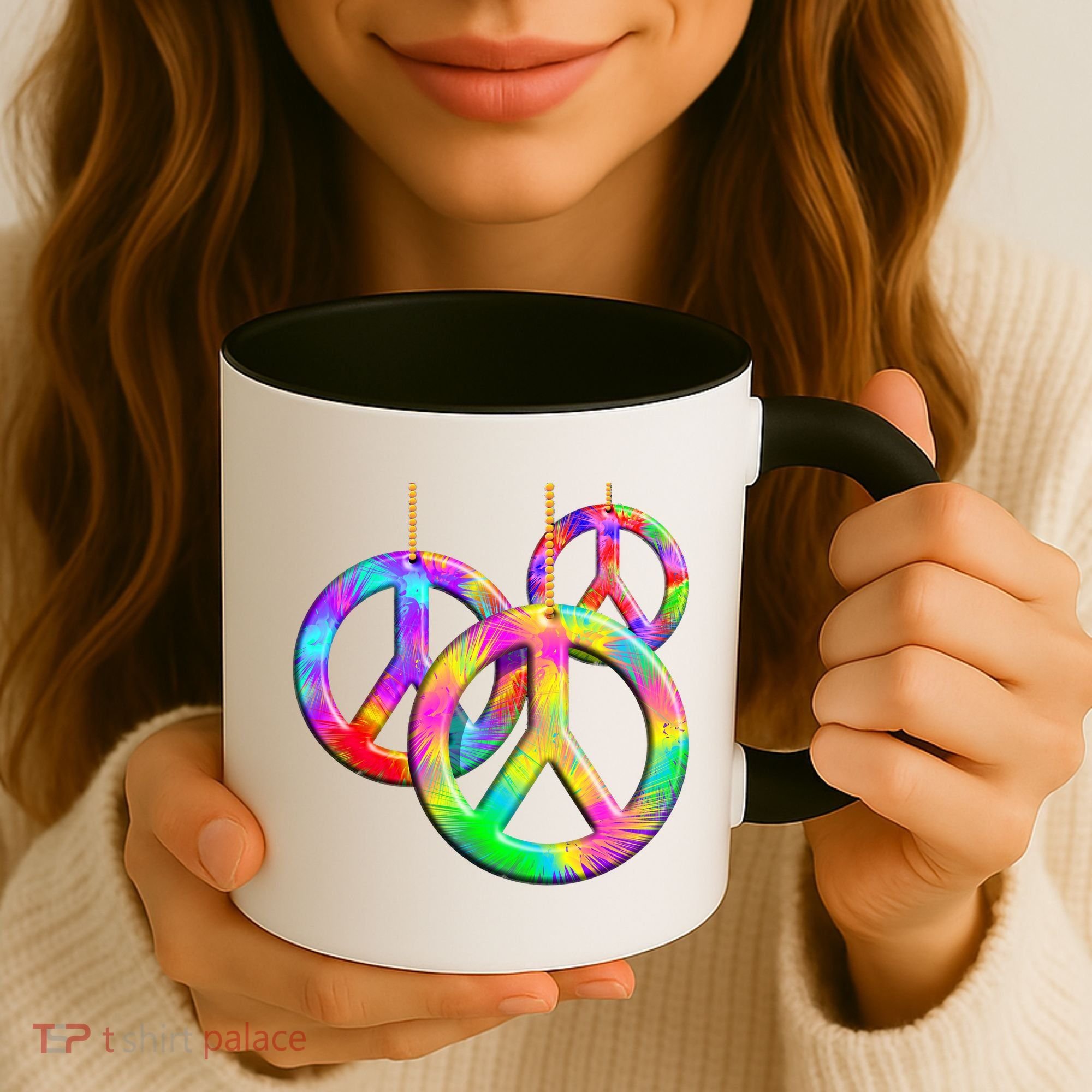 Peace Symbols Psychedelic Necklace Coffee Mug