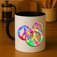 Peace Symbols Psychedelic Necklace Coffee Mug thumb 4
