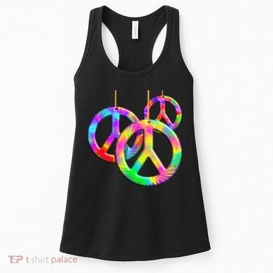 Peace Symbols Psychedelic Necklace Women's Tank Top