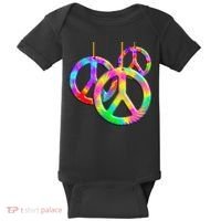 Peace Symbols Psychedelic Necklace Baby Bodysuit thumb 0