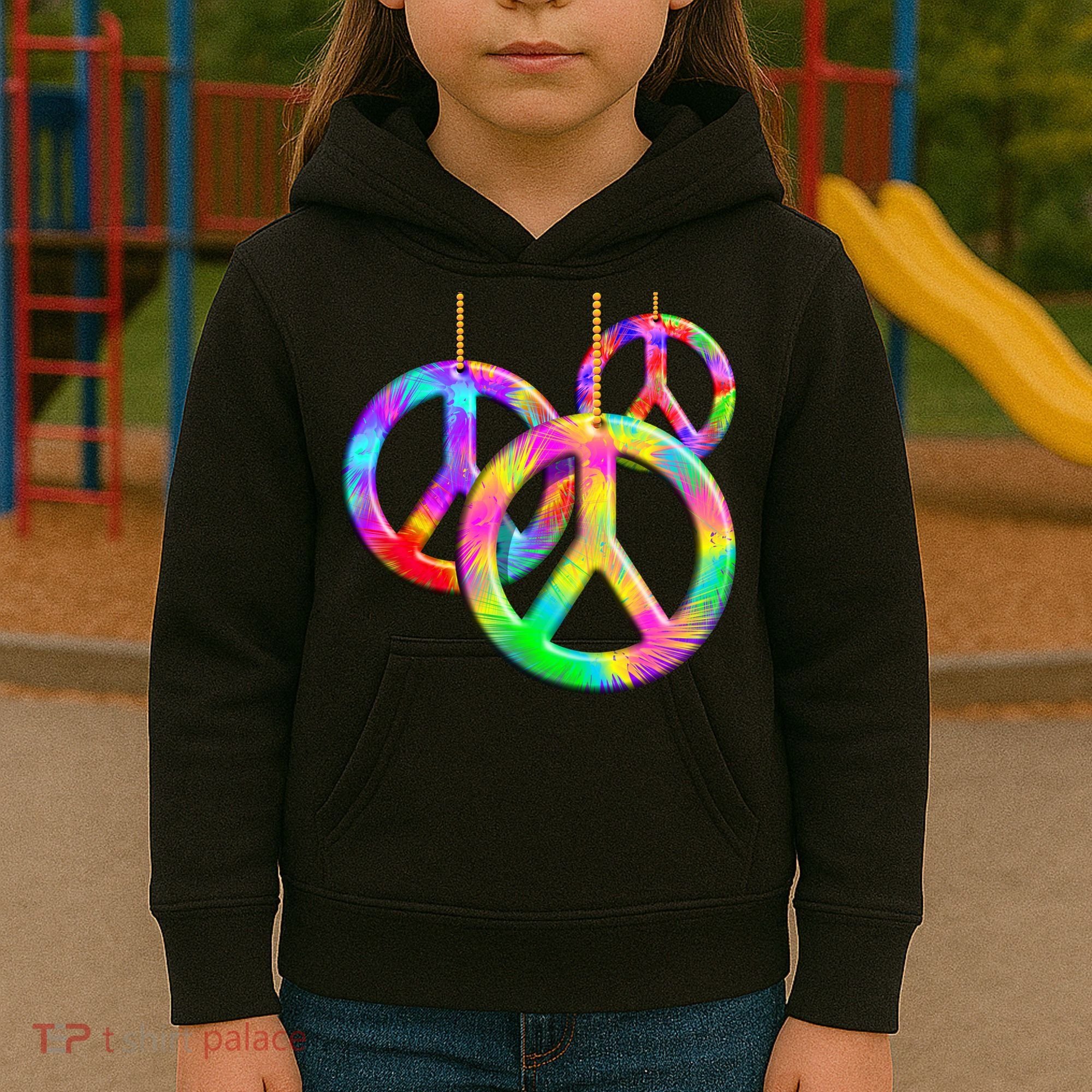 Peace Symbols Psychedelic Necklace Kids Hoodie