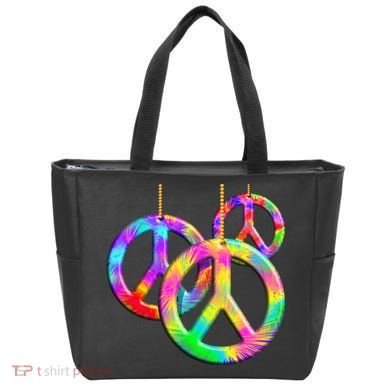 Peace Symbols Psychedelic Necklace Tote Bag